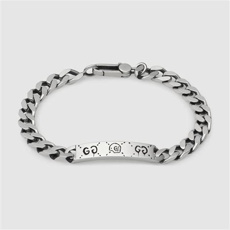 gucci ghost bracelet mens|gucci ghost chain bracelet in silver.